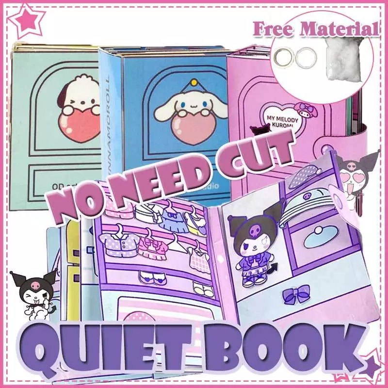 Quiet Book Toys for Girls KUROMI DIY Educational Puzzle Sticker.