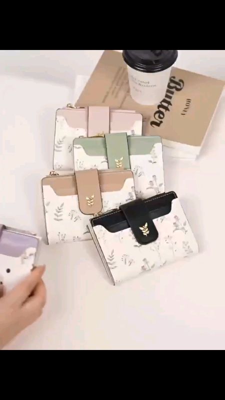 SeaGloca Floral Print Zipper Bifold Short Wallet for Woman