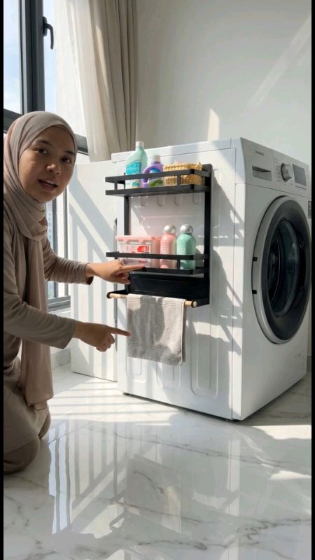 Magnetic Fridge Storage Rack (Multi-Function Kitchen Organizer with Towel Holder)  #KitchenOrganizer #StorageSolution #MagneticRack #Homeessentials
