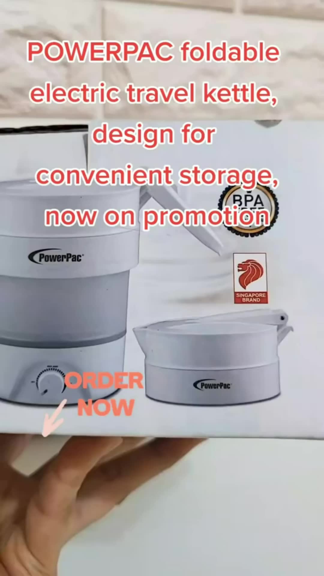 PowerPac Travel Kettle, Travel Pot, Foldable Pot | Travel Jug, Portable Jug (PPJ2023/PPJ2024/PPJ2026/PPJ2027/ZDH-A06G1)