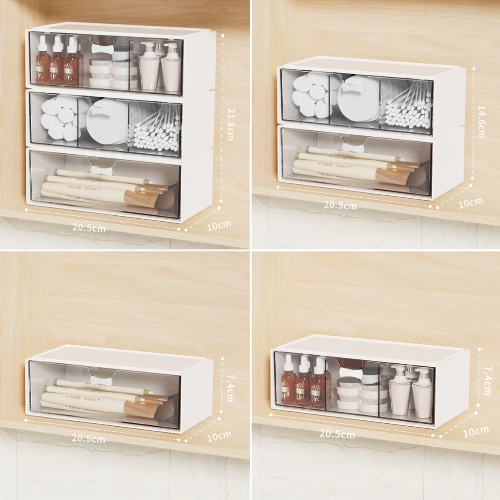 Vanity Organizer Mirror Cabinet Organizer Stackable Desk Organiser Cosmetic Storage Box SG Stock