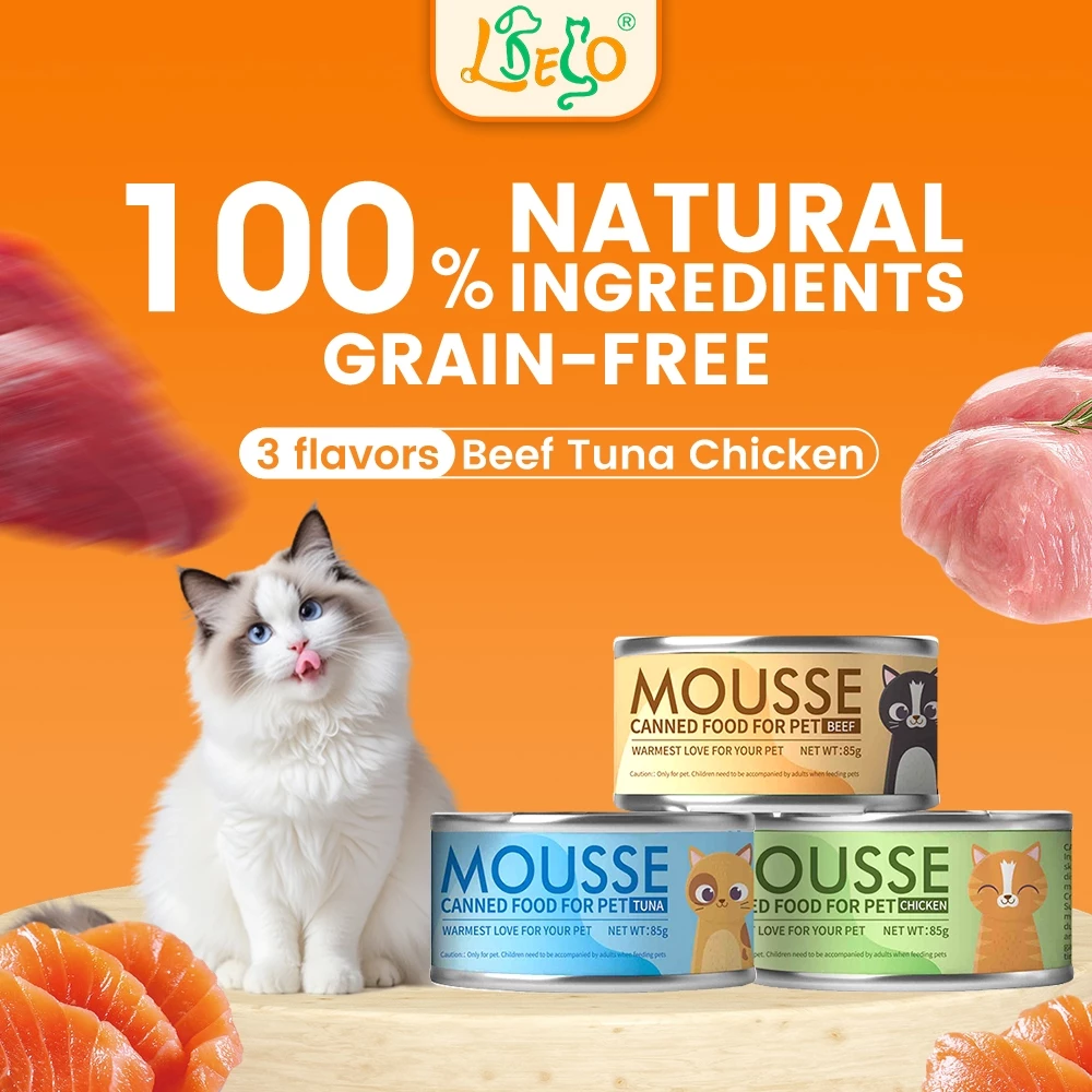 LDECO 100% Natural Cat Wet Food Canned 85g | Chicken / Beef / Tuna | Cat Canned Food 猫罐头 湿粮