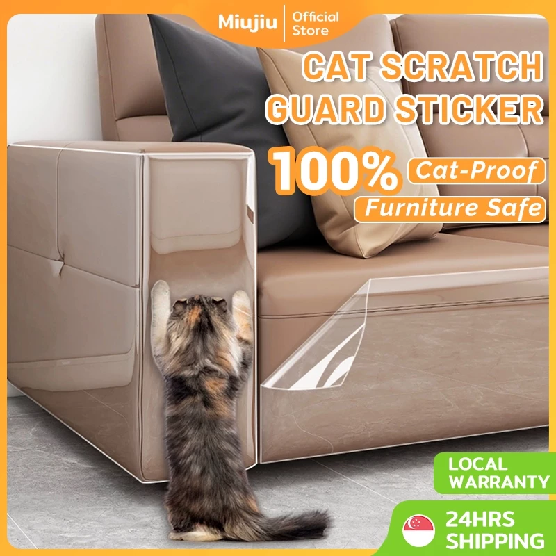 [SG] PVC Anti-Scratch Sofa Protector Adhesive Furniture Cover for Cat Scratching Removable Transparent