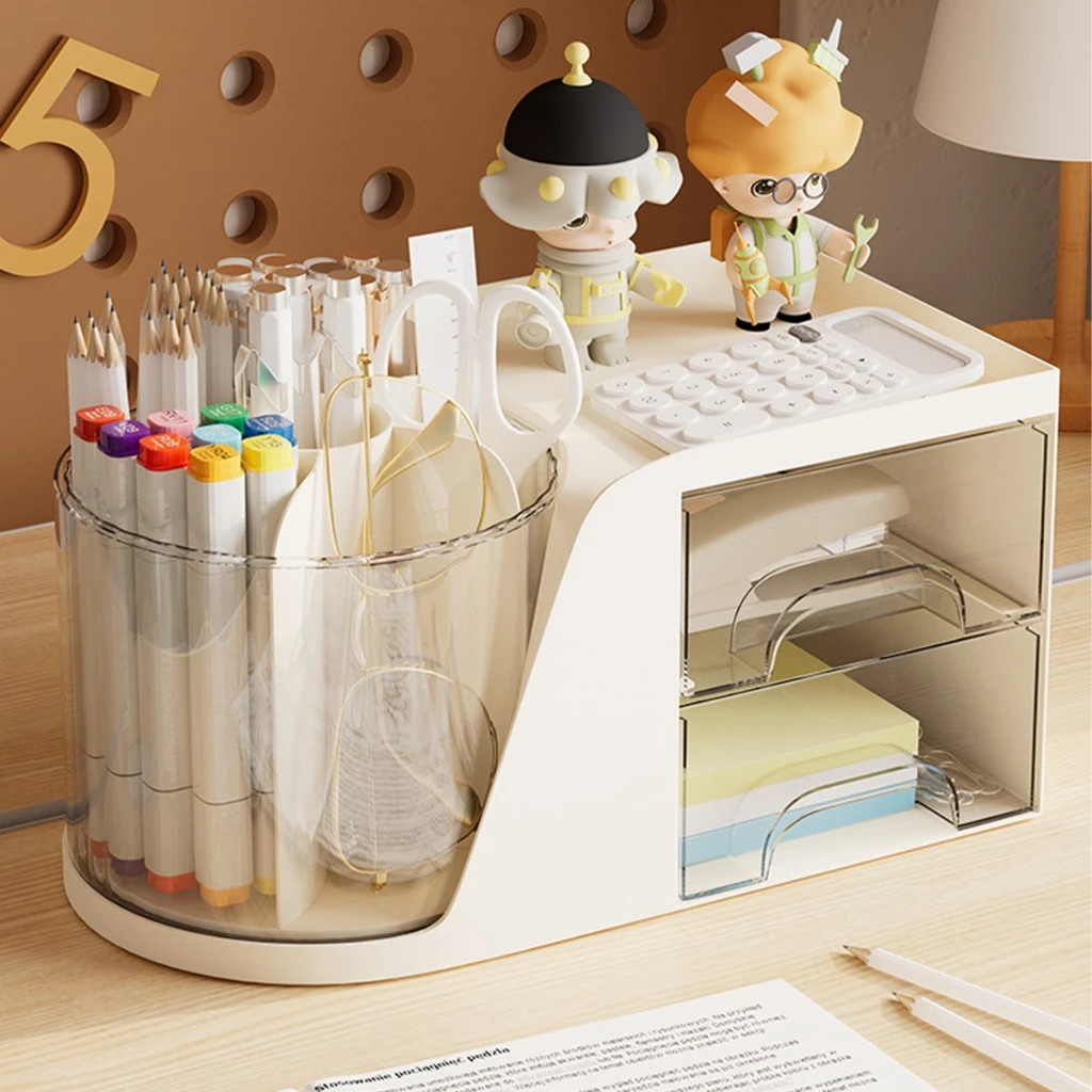 Stationery Organizer Pen Holder Makeup Brush Holder 360-Degree Rotating SG Reliable Seller