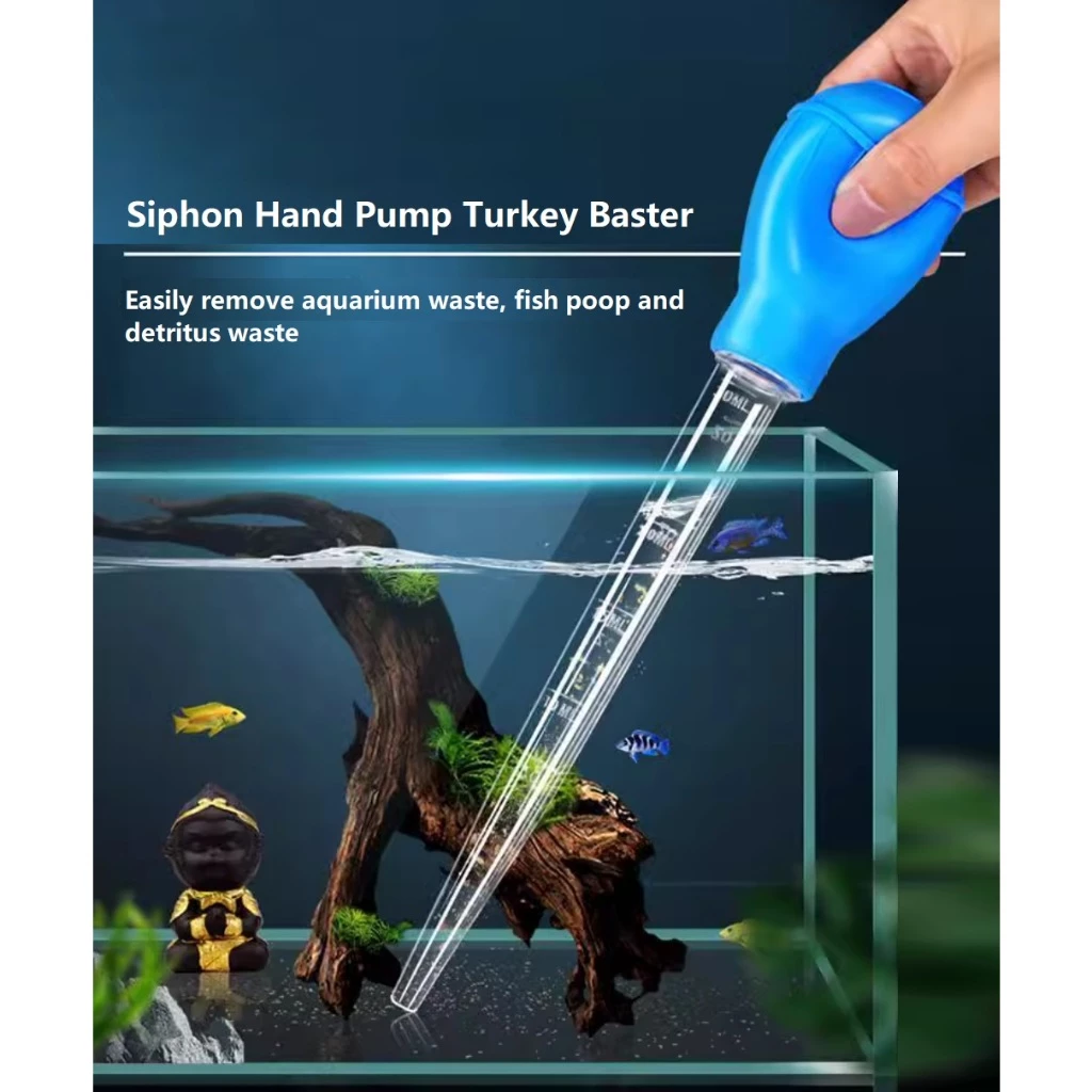 (SG Ready Stock) Siphon Hand Pump Turkey Baster For Aquarium Fish Tank Remove Poop And Leftover Food