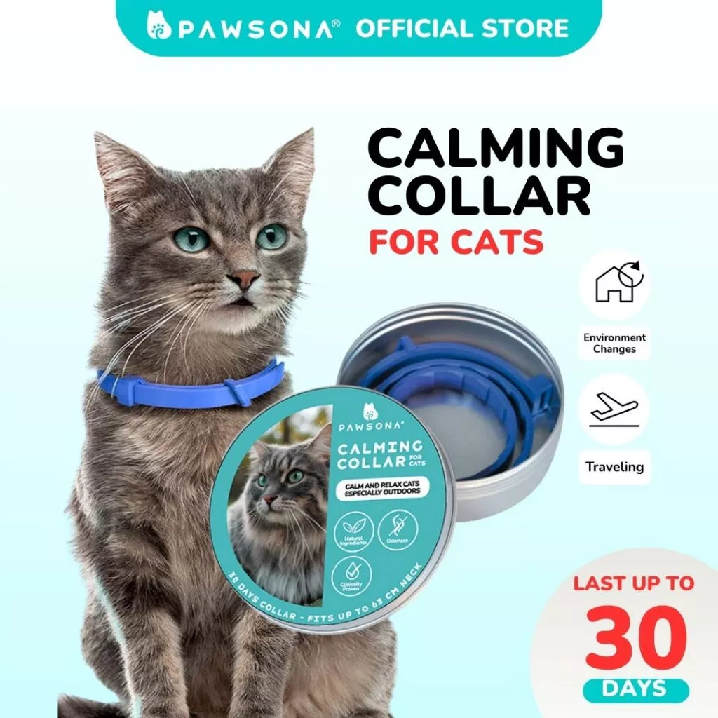 PAWSONA® Calming Collar for Cat | 30 Days Stress Free | Reduce Anxiety & Scratching Feline Pheromone