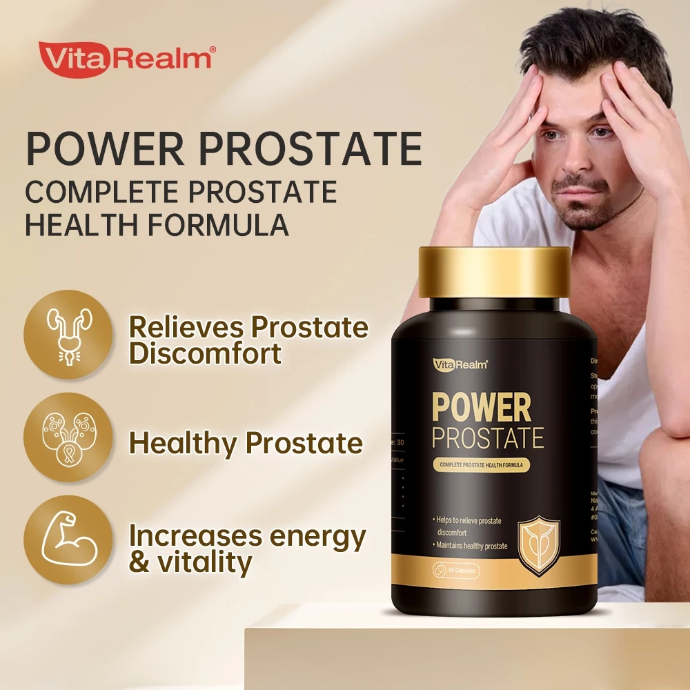 VitaRealm Prostate Support 4-in-1 for Men |Urinary Relief |Anti-Inflammation | Hair&Fertility Suppor
