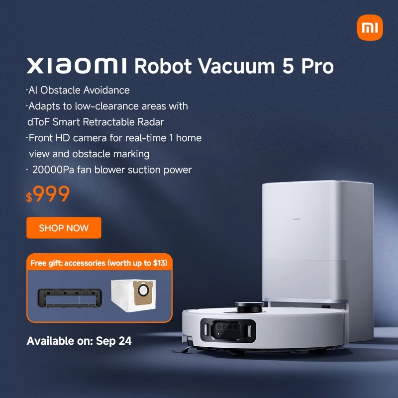 New Xiaomi Robot Vacuum 5 Pro