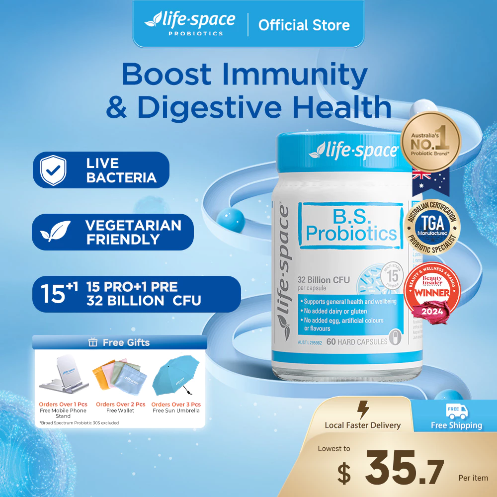 [Official] 【Digestive health】Life Space Adult Broad Spectrum Probiotic 15in1 probiotic30/60CAPS (Exp: 04/27）Prebiotics 成人广谱益生菌补充剂 口服益生菌 促进肠道健康 Probiotics Suplement